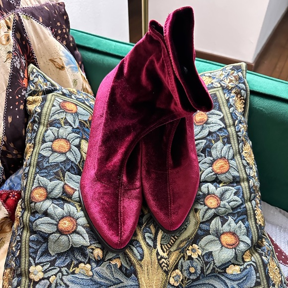 Ankle boots Velvet burgundy / US 9 / EU 39 / red booties - Picture 8 of 8